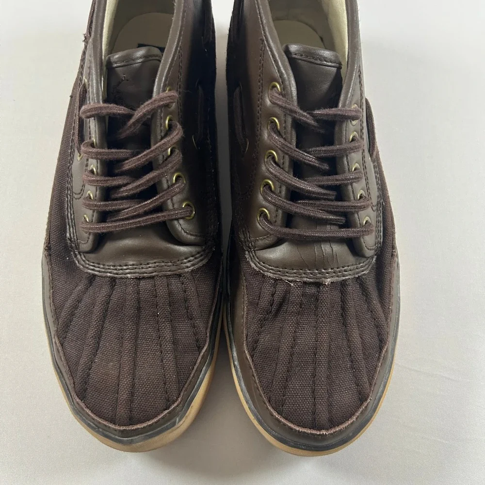 Polo Ralph Lauren Shoes Parkstone Mid Mens‎ 9D Brown Leather Canvas Duck Boots